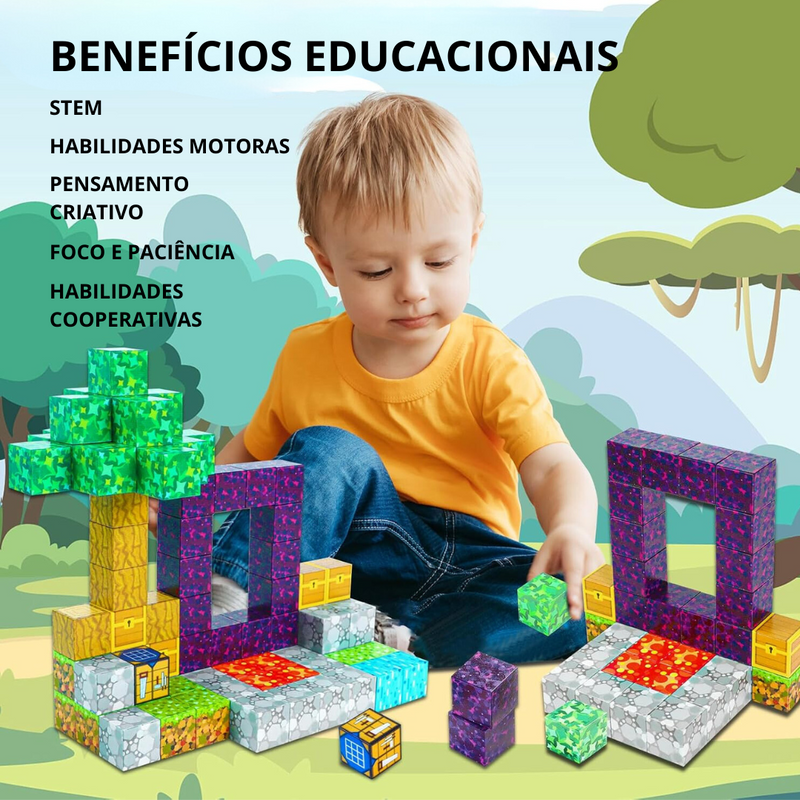 Portal do Nether Minecraft® + Bonecos Exclusivos - 32 / 48 / 77 Peças