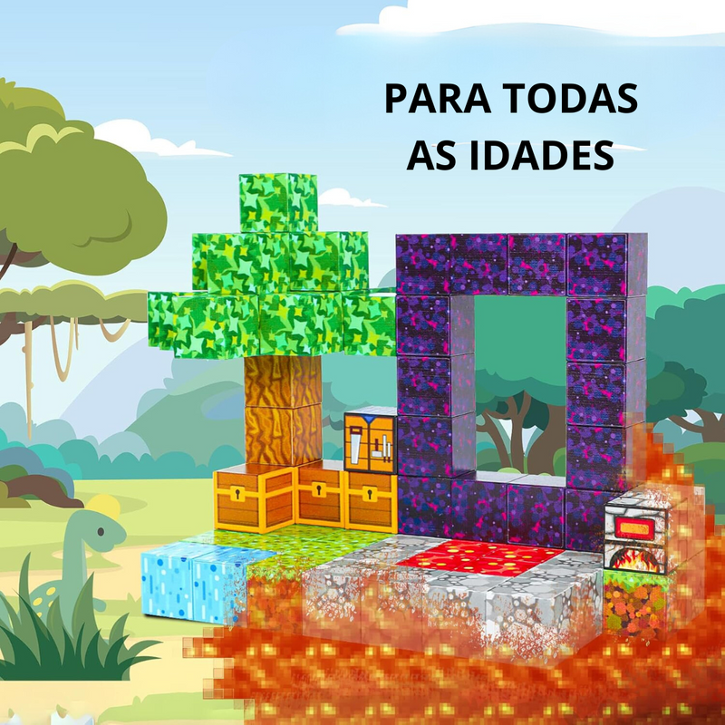 Portal do Nether Minecraft + Bonecos Exclusivos - 32 / 48 / 77 Peças