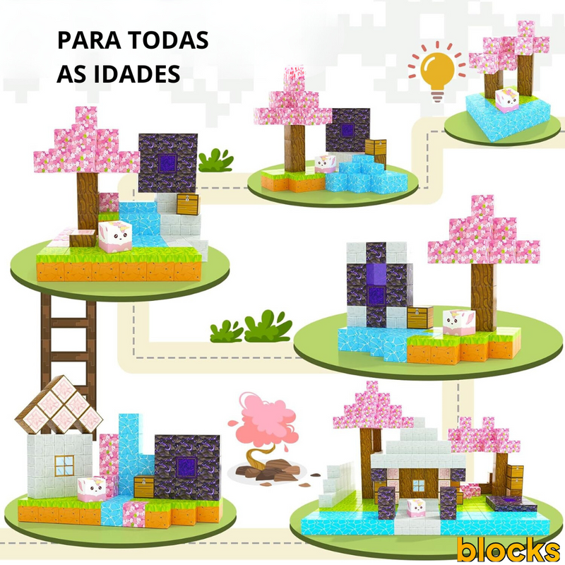 Flor de Cerejeira Minecraft® - 77 e 128 Peças