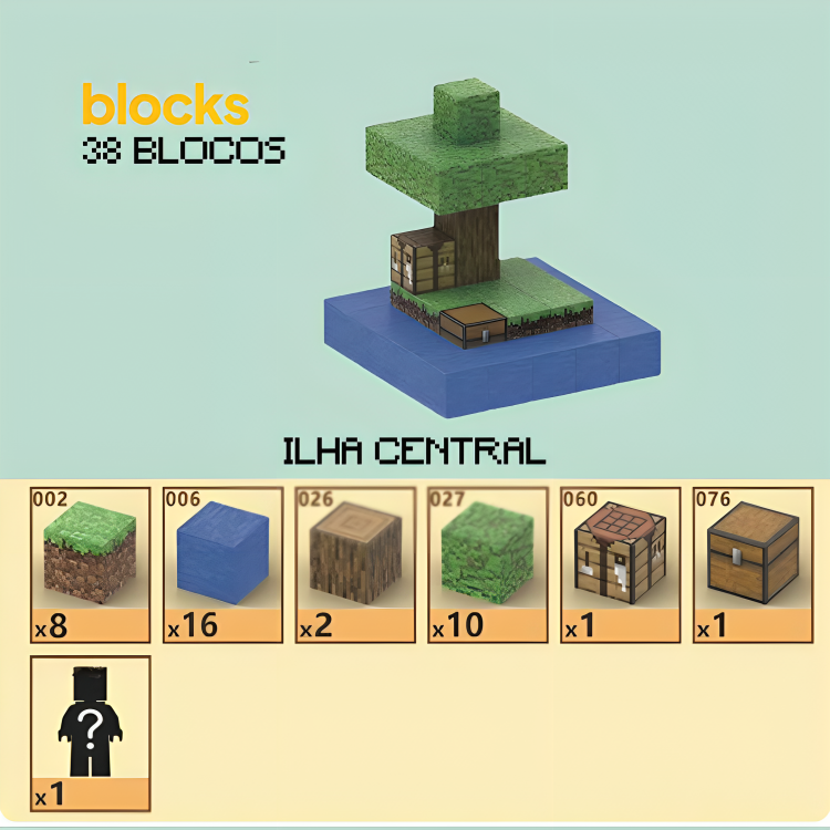 Blocos Magnéticos Minecraft® - 38 / 48 / 64 / 80 Blocos