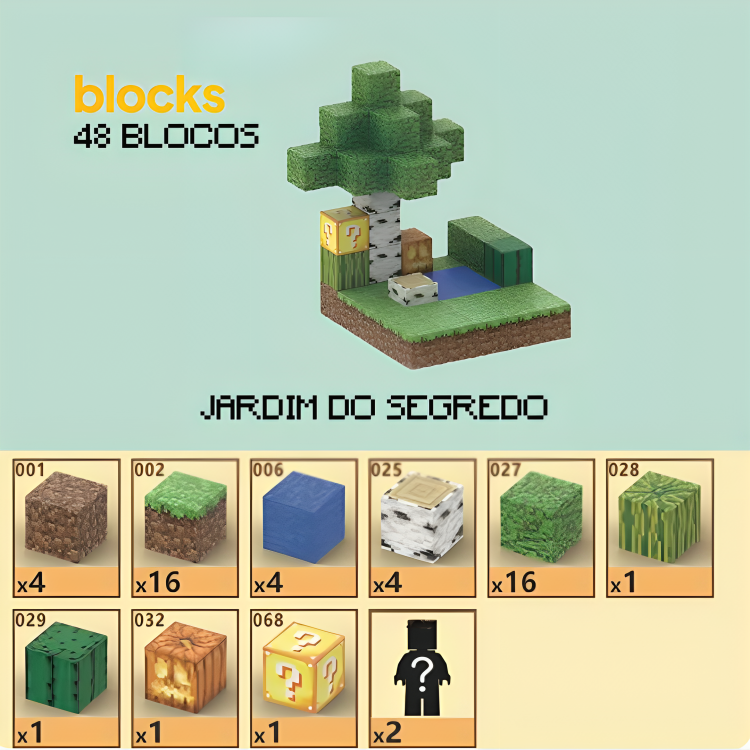 Blocos Magnéticos Minecraft® - 38 / 48 / 64 / 80 Blocos