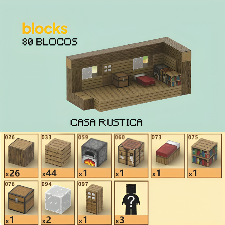 Blocos Magnéticos Minecraft® - 38 / 48 / 64 / 80 Blocos