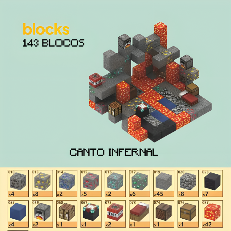 Blocos Magnéticos Minecraft® - Vários Modelos