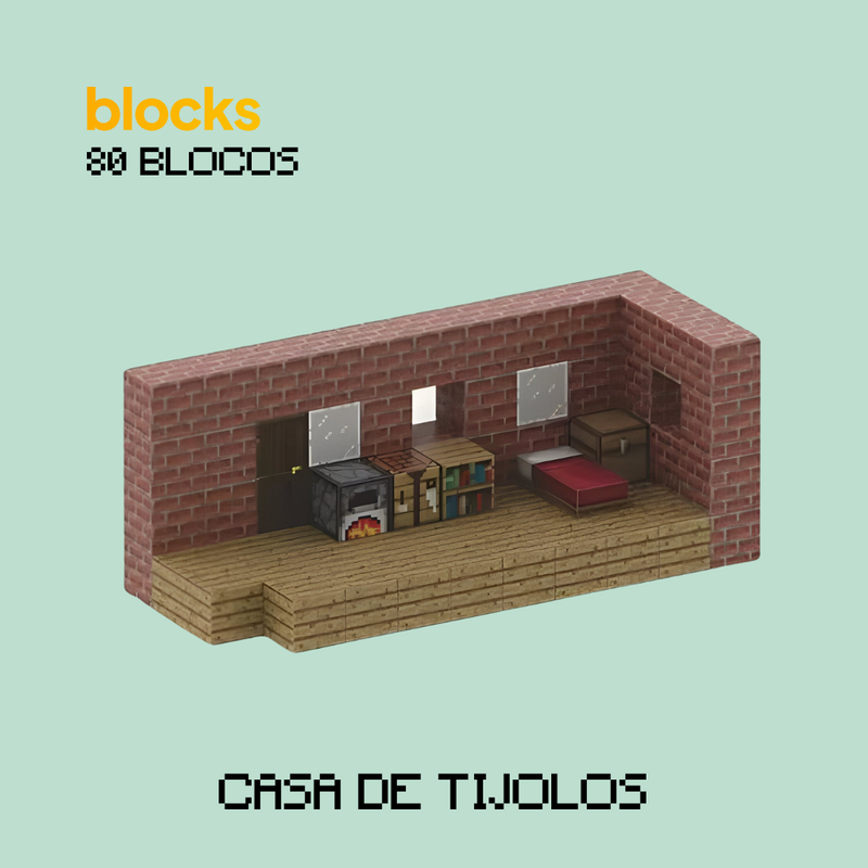 Blocos Magnéticos de Minecraft Edição Construções - 80 Blocos