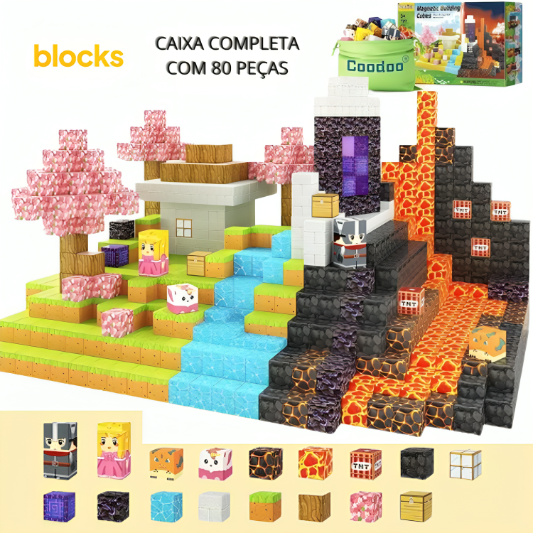 Portal do Nether Kit Completo Minecraft - 32 / 48 / 80 Peças