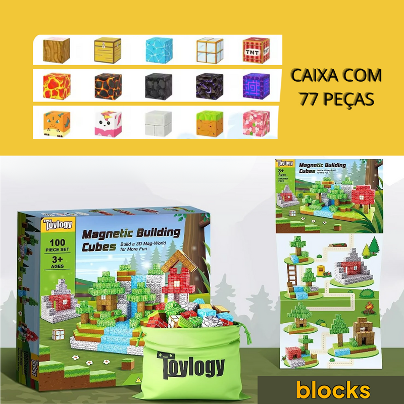 Portal do Nether Minecraft® + Bonecos Exclusivos - 32 / 48 / 77 Peças