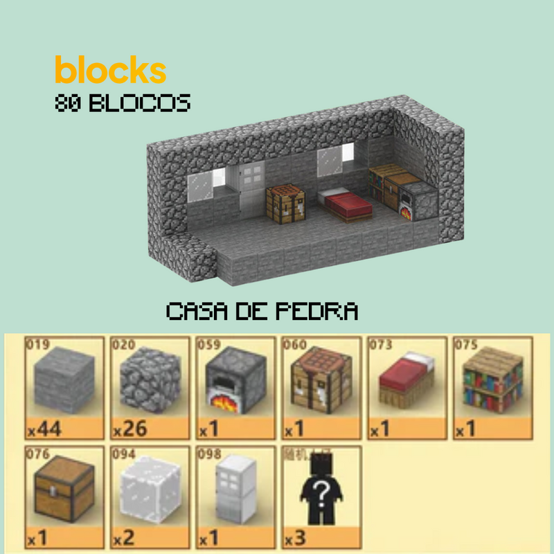 Blocos Magnéticos de Minecraft Edição Construções - 80 Blocos