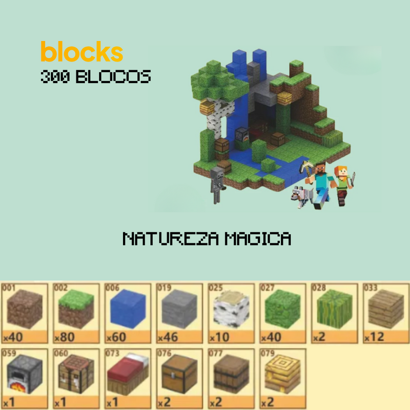 Natureza Mágica Minecraft® (300 Blocos)